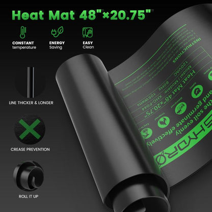 Mars Hydro 48″X20.75″ Seedling Heat Mat Digital Thermostat Combo