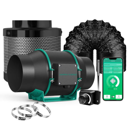 Mars Hydro Ifresh 6-Inch Smart Inline Duct Fan and Carbon Filter Combo Ventilation